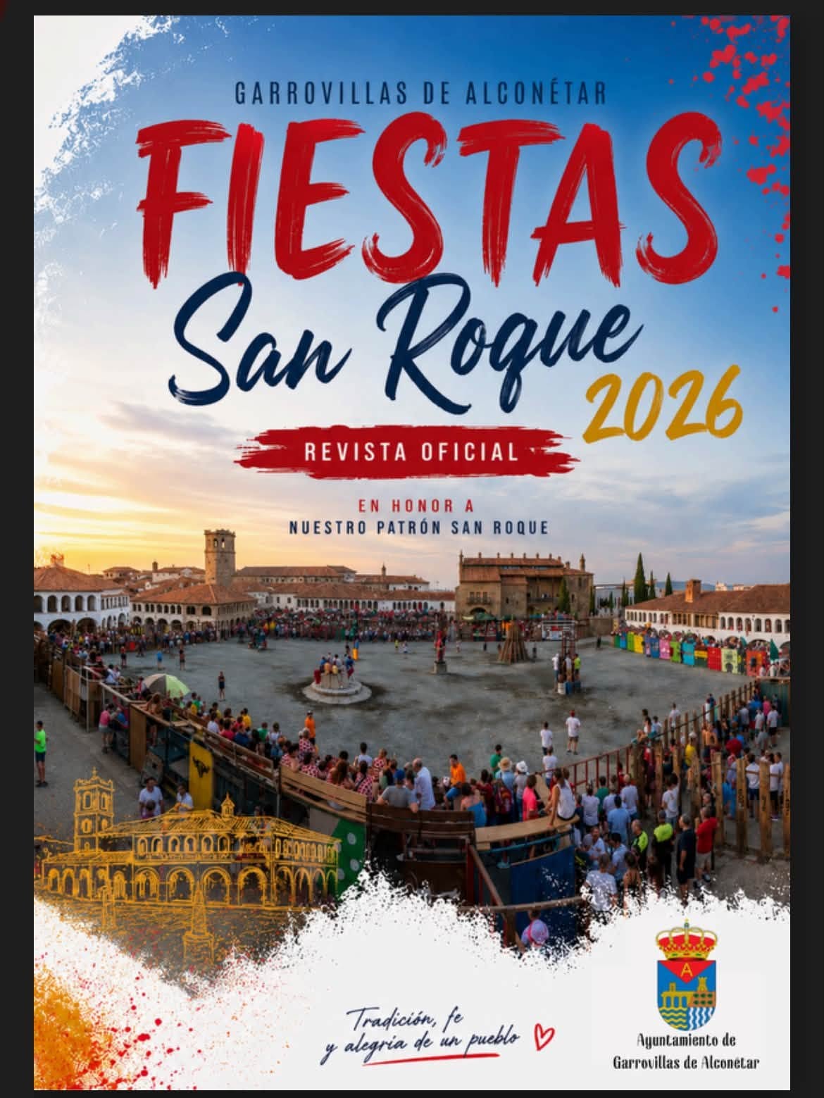 Portada de la Revista Oficial de las Fiestas de San Roque 2026 de Garrovillas de Alconétar