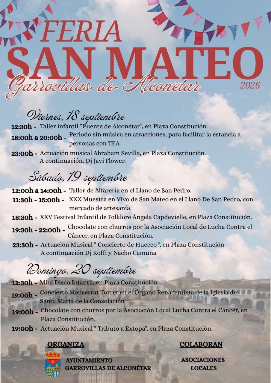 Cartel de la Feria de San Mateo 2026, Garrovillas de Alconétar