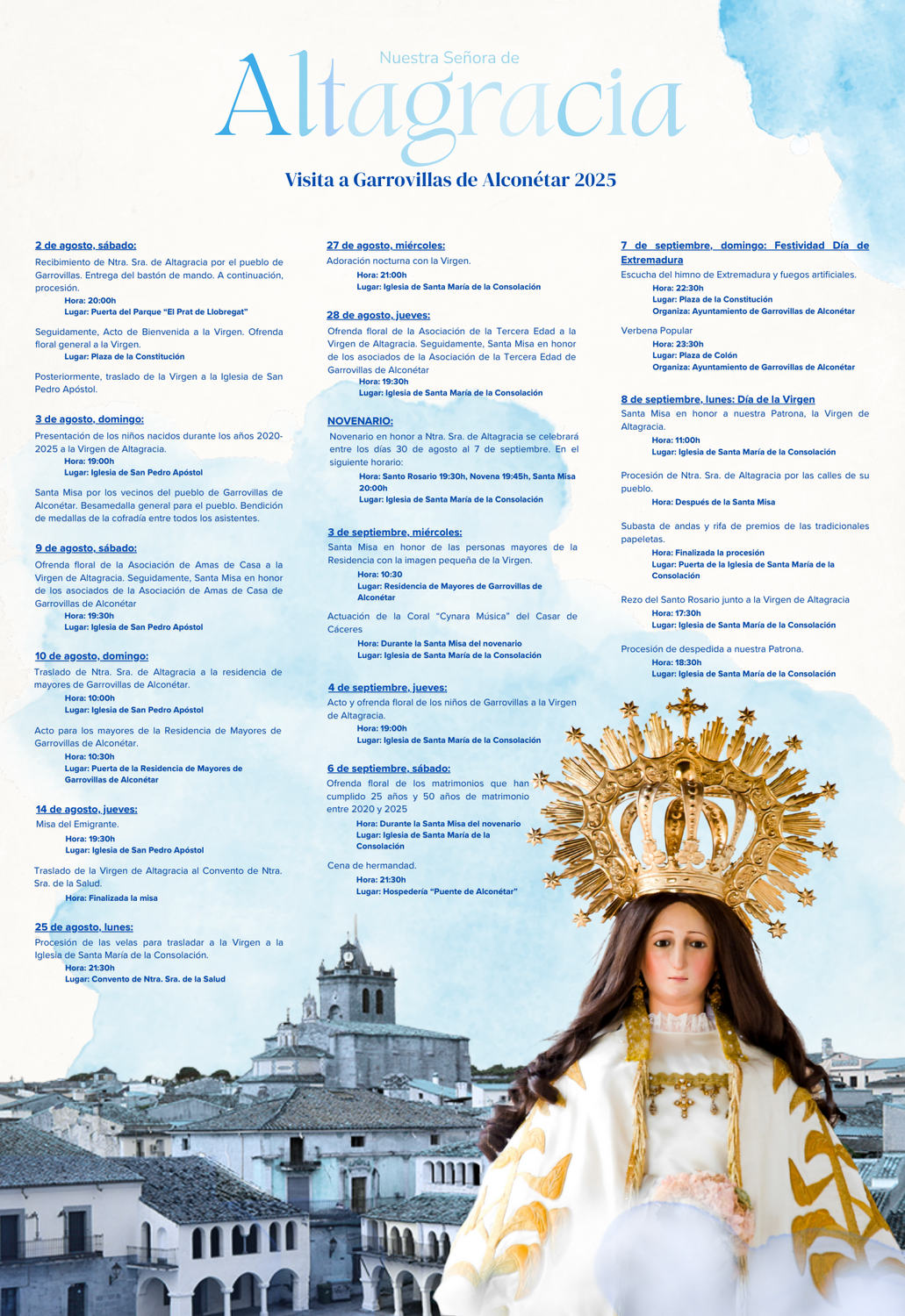 Año 2025 Visita de Nuestra Señora de Altagracia.