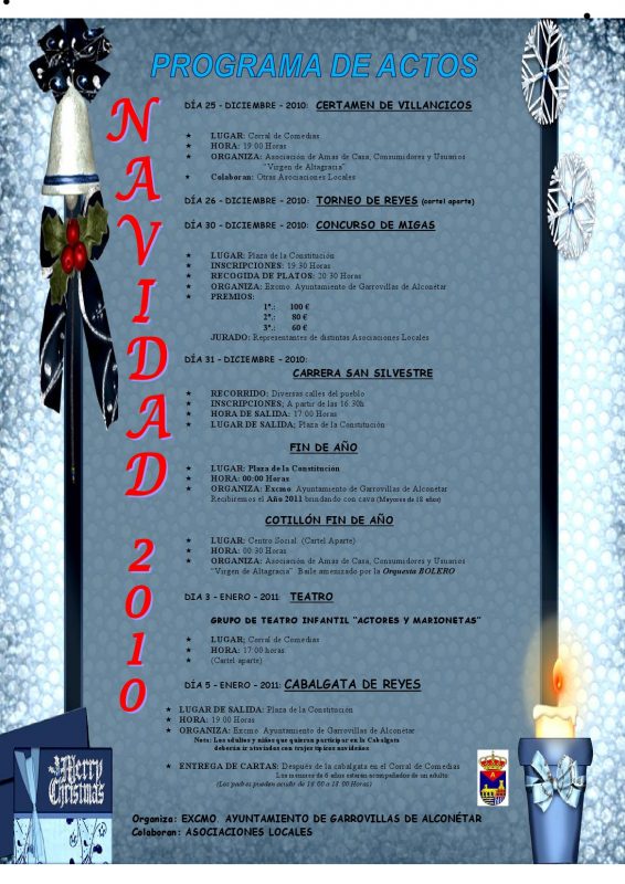 Programa de Actos Navidades 2010