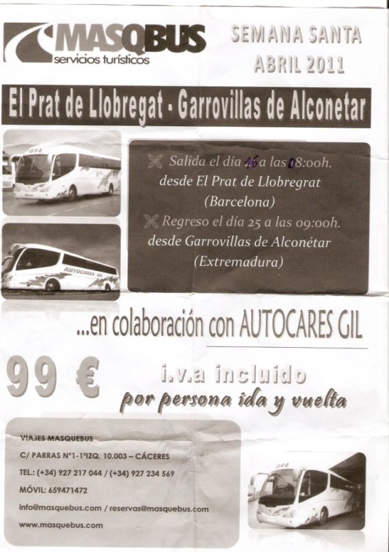 viaje  prat - garrovillas semana santa 2011