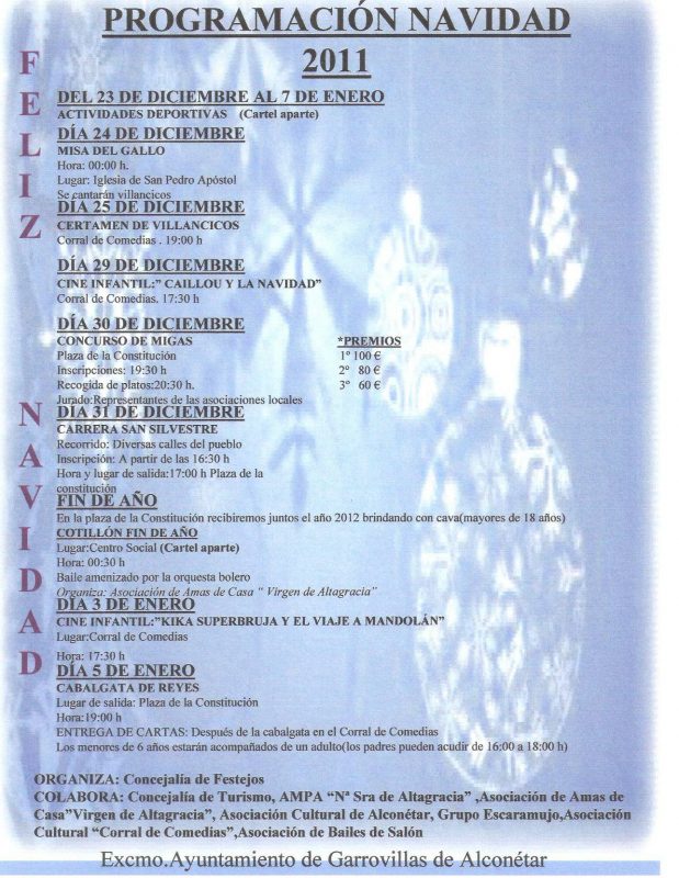 PROGRAMACION DE NAVIDAD 2011