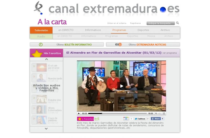 La Fiesta del Almendro en Flor en Nuestra Tarde de Canal Extremadura.es
