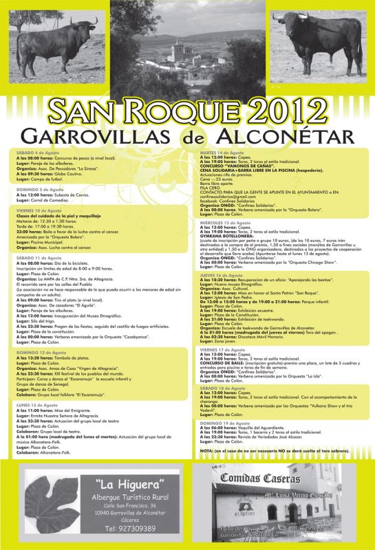 FIESTAS PATRONALES  SAN ROQUI 2012