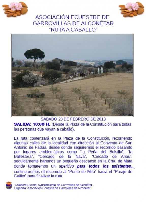 Ruta a caballo almendro en flor