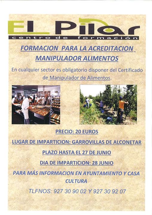 Curso para la acreditación de manipulador de alimentos