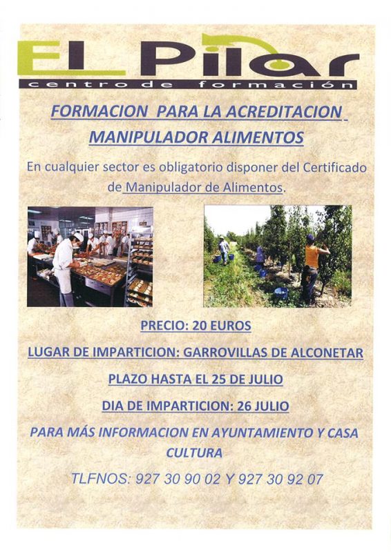 CURSO MANIPULADOR DE ALIMENTOS