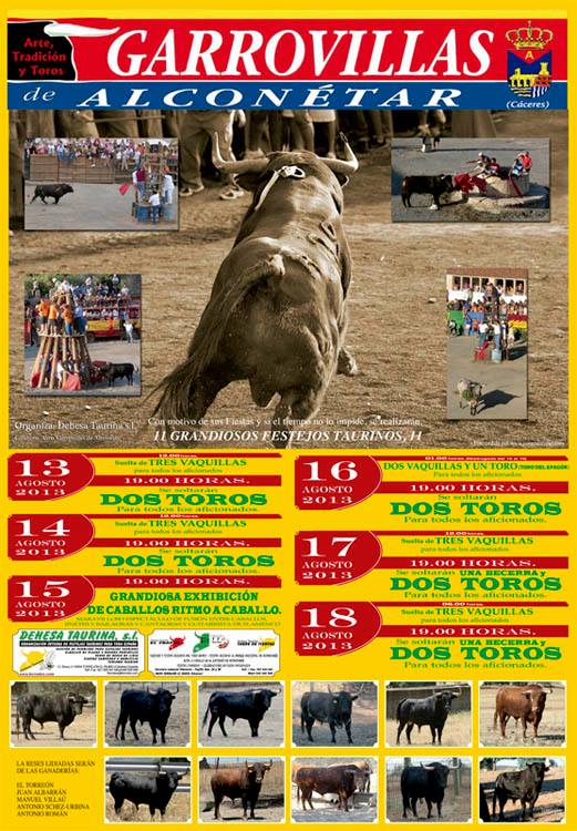 Carteles de los Toros y otras celebraciones de las fiestas de San Roque 2013