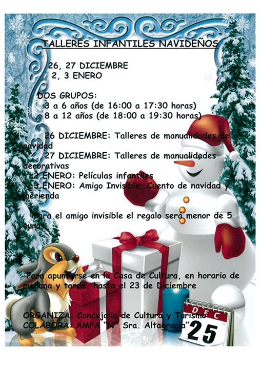 TALLER INFANTILES NAVIDEÑOS
