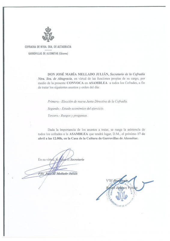 Asamblea de la Cofradía Virgen Altagracia