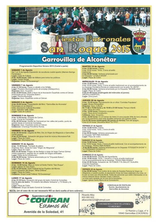 2015 Programa de festejos San Roque