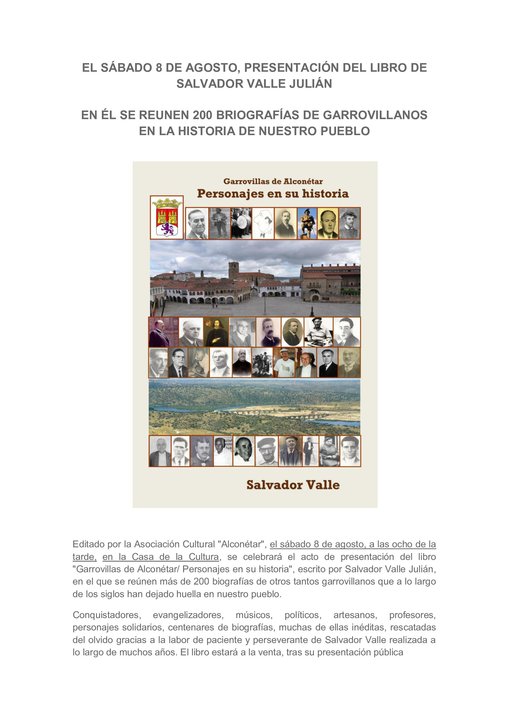 Presentación Libro de Salvador Valle "Personajes en su Historia"